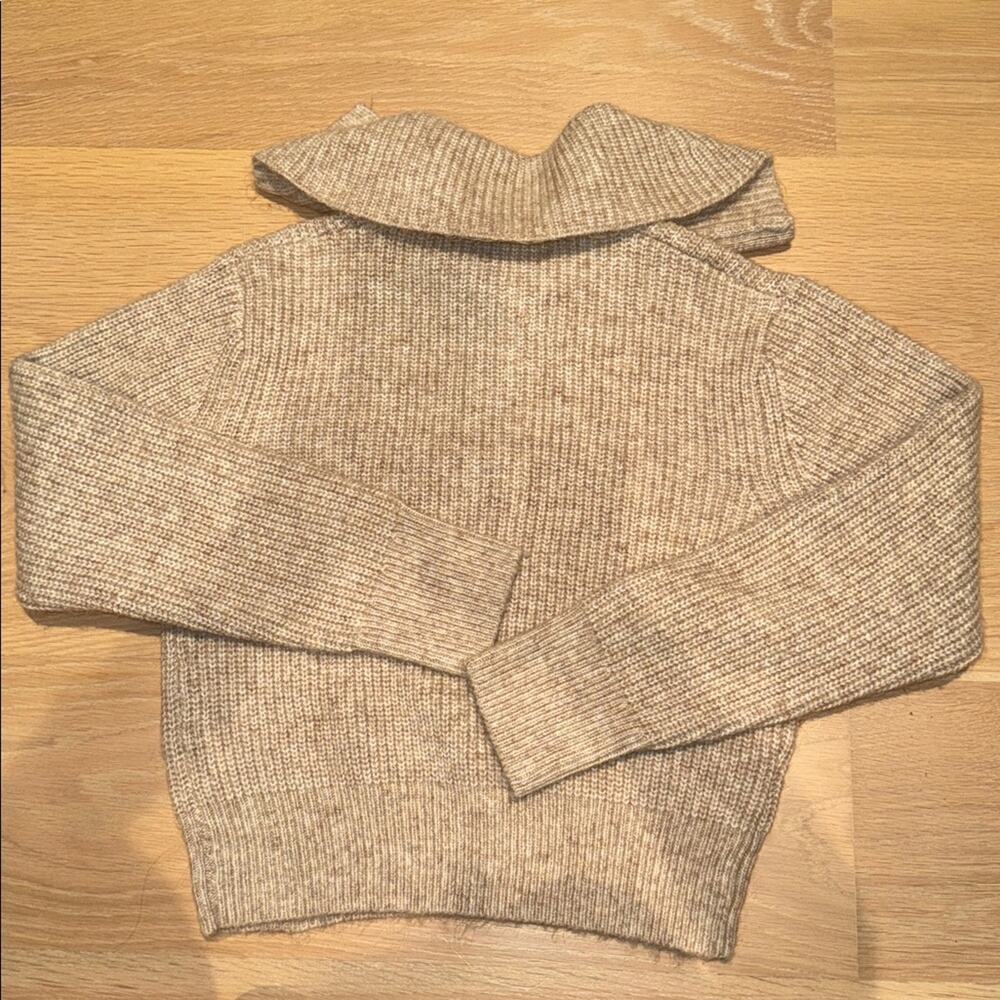 Mango CAMP-COLLAR KNIT SWEATER Sand XS - Picture 12 of 12